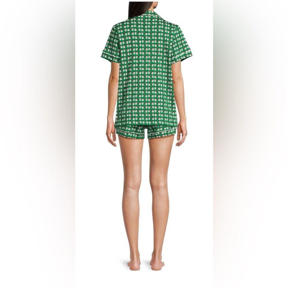 Anthropologie Ro's Garden Cora Short Slv Notch Collar Pima cotton Pajama Set L - Picture 4 of 6